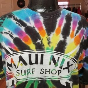 Retro Style Tiedye Maui Nix Surf Shop Tee